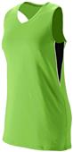 Augusta Ladies' Girls' Inferno Racerback Jerseys LIME/ BLACK/ WHITE Primary