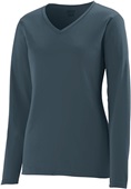 Womens Nexgen Wicking V-Neck Long Sleeve T Shirt SLATE Primary