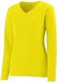 Ladies Nexgen Wicking V-Neck Long Sleeve Tee Z1788 POWER YELLOW Primary