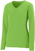 Ladies Nexgen Wicking V-Neck Long Sleeve Tee Z1788 LIME Primary