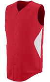 Augusta Adult Youth Sleeveless Wheel House Button-Up Baseball Jersey