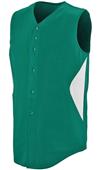 Augusta Adult Youth Sleeveless Wheel House Button-Up Baseball Jersey