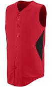 Augusta Adult Youth Sleeveless Wheel House Button-Up Baseball Jersey