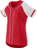 Augusta Ladies Girls Faux Full Button Winner Softball Jersey