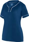 Womens/ Girls 2-Button, Contrasting Piping Softball Jersey