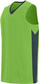  Adult Youth 2-Color Sleeveless Basketball Jersey LIME/SLATE Primary