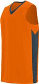  Adult Youth 2-Color Sleeveless Basketball Jersey POWER ORANGE/SLATE Primary