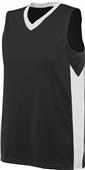 Womens  Block Out Sleeveless V-Neck 2-Color Basketball Jerseys BLACK/WHITE Primary