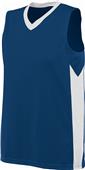 Womens  Block Out Sleeveless V-Neck 2-Color Basketball Jerseys NAVY/WHITE Primary