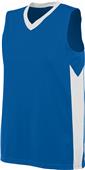 Womens  Block Out Sleeveless V-Neck 2-Color Basketball Jerseys ROYAL/WHITE Primary