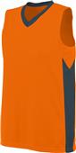 Womens  Block Out Sleeveless V-Neck 2-Color Basketball Jerseys POWER ORANGE/SLATE Primary