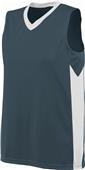 Womens  Block Out Sleeveless V-Neck 2-Color Basketball Jerseys SLATE/WHITE Primary