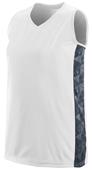 Augusta Womens Fast Break Racerback Jersey 1722 WHITE/GRAPHITE/BLACK PRINT Primary
