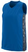 Augusta Womens Fast Break Racerback Jersey 1722 ROYAL/GRAPHITE/BLACK PRINT Primary