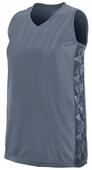 Augusta Womens Fast Break Racerback Jersey 1722 GRAPHITE/GRAPHITE/BLACK PRINT Primary