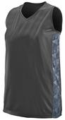 Augusta Womens Fast Break Racerback Jersey 1722 BLACK/GRAPHITE/BLACK PRINT Primary