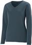 Womens/ Girls Wicking V-Neck Long Sleeve T-Shirt SLATE Primary