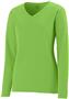 Womens/ Girls Wicking V-Neck Long Sleeve T-Shirt LIME Primary