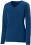 Womens/ Girls Wicking V-Neck Long Sleeve T-Shirt NAVY Primary