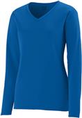 Womens/ Girls Wicking V-Neck Long Sleeve T-Shirt ROYAL Primary