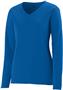Womens/ Girls Wicking V-Neck Long Sleeve T-Shirt ROYAL Primary