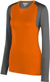 Augusta Ladies Astonish Long Sleeve Jersey 2522 POWER ORANGE/GRAPHITE Primary