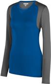 Augusta Ladies Astonish Long Sleeve Jersey 2522 ROYAL/GRAPHITE Primary