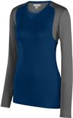 Augusta Ladies Astonish Long Sleeve Jersey 2522 NAVY/GRAPHITE Primary