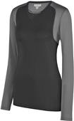 Augusta Ladies Astonish Long Sleeve Jersey 2522 BLACK/GRAPHITE Primary