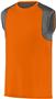 Mens 4-Way Stretch, 2-Color Sleeveless Sports Jersey  POWER ORANGE/GRAPHITE Primary