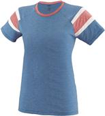 Womens Girls Fancy T Shirt (Orange,Lime,Navy,Pink,Red,Royal,Slate,White) ROYAL/RED/WHITE Primary