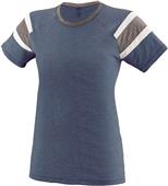 Womens/ Girls Fancy T Shirt (Orange,Lime,Navy,Pink,Red,Royal,Slate,White) NAVY/SLATE/WHITE Primary