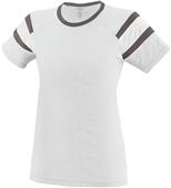 Womens/ Girls Fancy T Shirt (Orange,Lime,Navy,Pink,Red,Royal,Slate,White) WHITE/SLATE/WHITE Primary