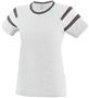 Womens/ Girls Fancy T Shirt (Orange,Lime,Navy,Pink,Red,Royal,Slate,White) WHITE/SLATE/WHITE Primary