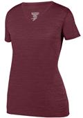 Womens Heathered V-Neck T Shirt MAROON Primary