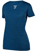 Womens V-Neck Shadow Tonal Heather Training Sports Tee NAVY Primary
