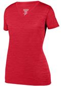 Womens Heathered V-Neck T Shirt RED Primary