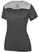 Womens V-Neck 2-Color Soft T-Shirt BLACK/ GRAPHITE HEATHER Primary