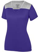 Womens V-Neck 2-Color Soft T-Shirt PURPLE/ GRAPHITE HEATHER Primary