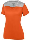 Womens V-Neck 2-Color Soft T-Shirt ORANGE/ GRAPHITE HEATHER Primary