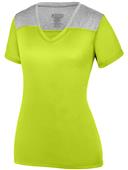 Womens V-Neck 2-Color Soft T-Shirt LIME/ GRAPHITE HEATHER Primary