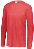 Youth Tri-Blend Long Sleeve Heather Crew T Shirt RED HEATHER Primary