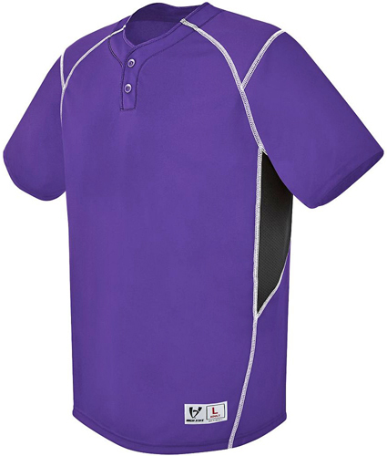 E233698 High Five Adultt Youth Bandit 2-Button Baseball Jersey