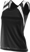 Augusta Ladies Wicking Tank w/ Shoulder Insert 313 BLACK/WHITE Primary