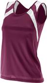 Augusta Ladies Wicking Tank w/ Shoulder Insert 313 MAROON/WHITE Primary