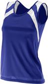 Augusta Ladies Wicking Tank w/ Shoulder Insert 313 PURPLE/WHITE Primary