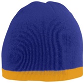 Adult, 2-Tone, Contasting Bottom Stripe, Knit Beanie (Maroon,Grey,Red,Forest,Purple)