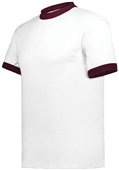 Youth 2-Color T-Shirt (Athletic Heather,White,Red) WHITE/ MAROON Primary