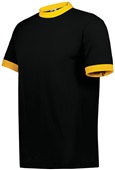 Youth 2-Color T-Shirt (Athletic Heather,White,Red) BLACK/ GOLD Primary