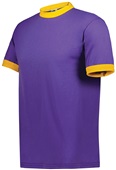 Youth 2-Color T-Shirt (Athletic Heather,White,Red) PURPLE/ GOLD Primary